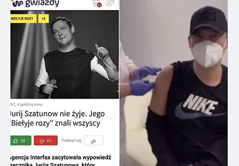 Socialinių tinklų vartotojai bando įtikinti, kad Jurijaus Šatunovo mirties priežastimi tapo pernykštis skiepas nuo COVID-19