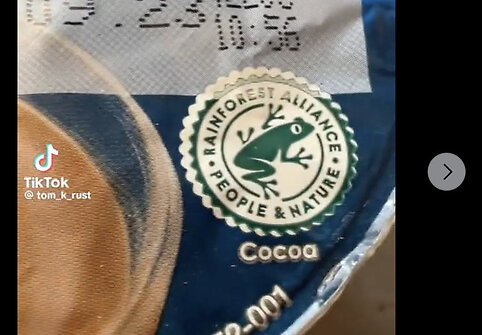 šŠis piešinys yra nevyriausybinės organizacijos &bdquo;Rainforest Alliance&ldquo; ženklas
