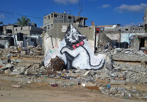 Banksy kūrinys Vakarų krante
