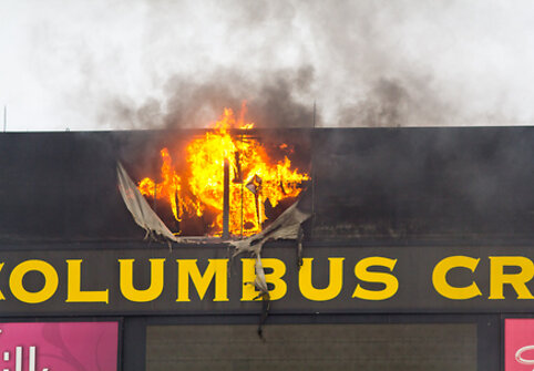 Gaisras &bdquo;Columbus Crew&ldquo; stadione.