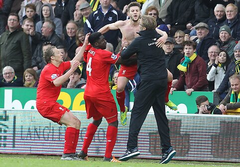 Adamas Lallana ir Juergenas Kloppas
