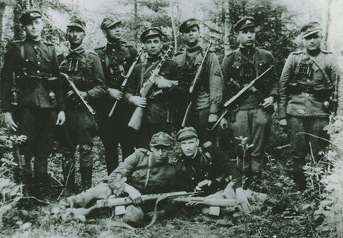 15 Lokio rinktinės Er&scaron;kėčio kuopos partizanai. 1947 m.