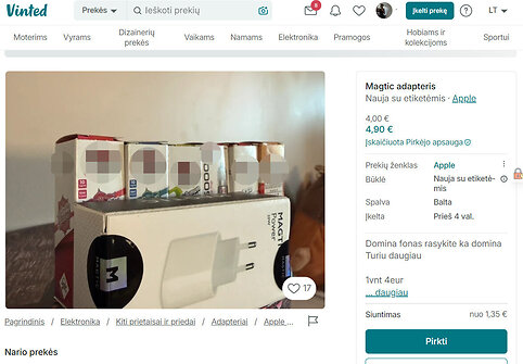Vinted platformoje pardavinėjamos uždraustos prekės 