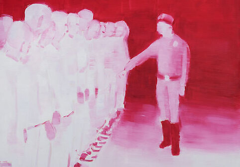 Adomas Danusevičius. Iš ciklo &bdquo;Karminas&ldquo;. 2009 m. Drobė, aliejus, 100x100 cm. 