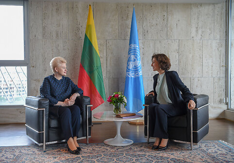 Prezidentė susitiko su Jungtinių Tautų Švietimo, mokslo ir kultūros organizacijos UNESCO generaline direktore Audrey Azoulay