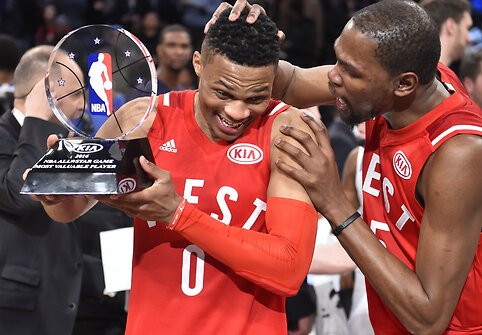 Russellas Westbrookas ir Kevinas Durantas