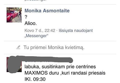 Nepilnamečio plė&scaron;iko susira&scaron;inėjimas su nukentėjusiąja