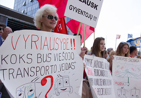 Mitingas dėl Vilniaus viešojo transporto pertvarkos