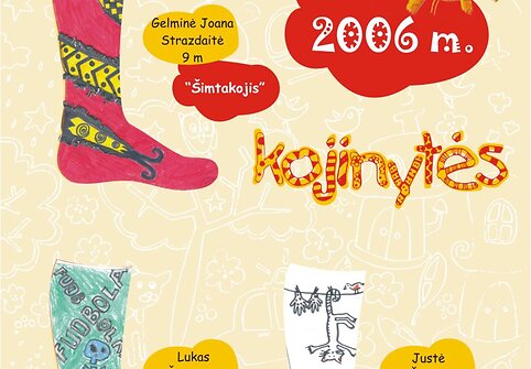 Pagal vaikų pie&scaron;inius sukurtos kojinės ir pėdkelnės (&bdquo;Skinija&ldquo;, 2006 m.)
