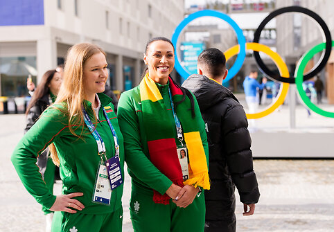 Olimpiniame kaimelyje Lietuvos sportininkus aplankė premjerė Inga Ruginienė
