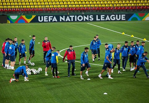 Rumunijos futbolo rinktinės treniruotė