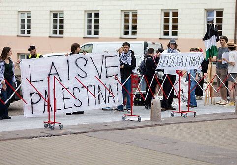 Protestas prieš Lietuvos politikų bendradarbiavimą su Izraeliu