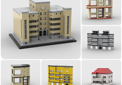 Roko Mik&scaron;iūno i&scaron; &bdquo;Lego&ldquo; detalių sukonstruoti modernistiniai pastatai