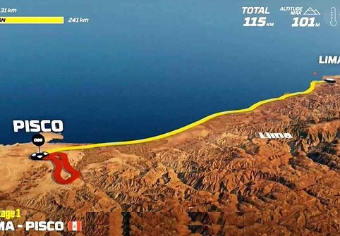 Sausio 6 d. (&scaron;e&scaron;tadienis). Lima-Piskas. Bendra dienos rida: 272 km (greičio ruožai: 31 km)