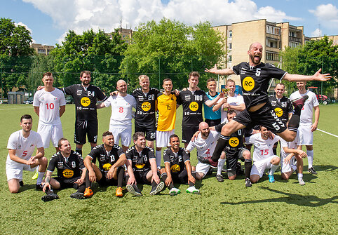 LNK ir &bdquo;Radiocentro&ldquo; futbolo rungtynių akimirka
