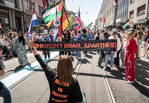 &bdquo;Eurovizijos&ldquo; atidarymo ceremonijos metu &ndash; Palestiną palaikančiųjų protestas