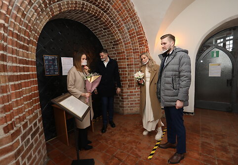 Viktorijos Ple&scaron;kytės ir Justo Tamulio vestuvių akimirka