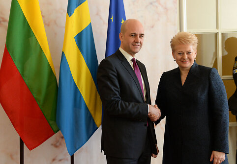 Švedijos ministras pirmininkas Fredrikas Reinfeldtas ir Lietuvos prezidentė Dalia Grybauskaitė