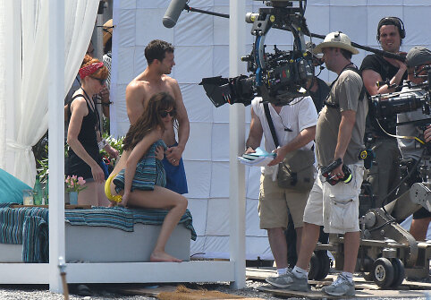 Dakota Johnson ir Jamie Dornanas