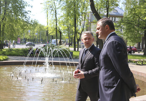 Eligijaus Masiulio ir Virgilijaus Aleknos spaudos konferencija