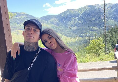 Arnoldas Misiūnas su žmona Urte