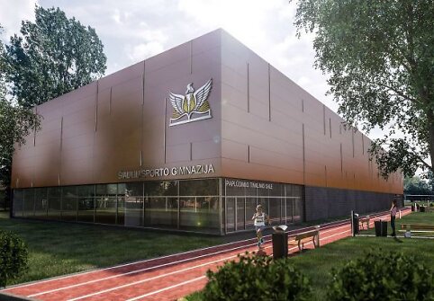 Šiaulių sporto gimnazijos universalios sporto salės vizualizacija