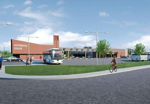 Planuojamos statyti &Scaron;ilutės rajono autobusų stoties vizualizacija