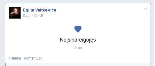 Facebook nuotr./Eglijos Vaitkevičės santykių statusas