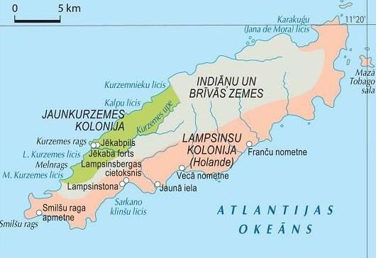 Praeitiespaslaptys.lt nuotr. /Kuržemės kolonija latviškame geografijos atlase