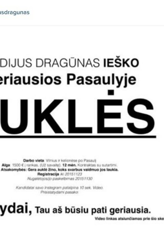 Egidijaus Dragūno skelbimas dėl auklės