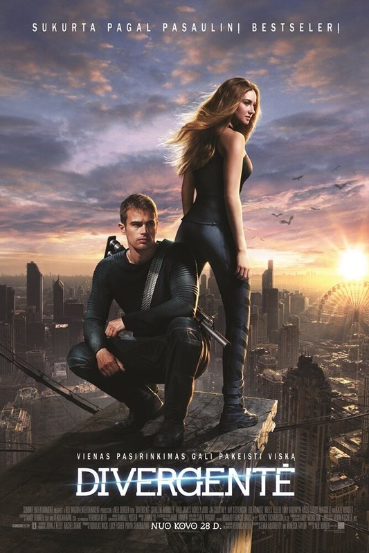 Shailene Woodley ir Theo Jamesas filme „Divergentė“