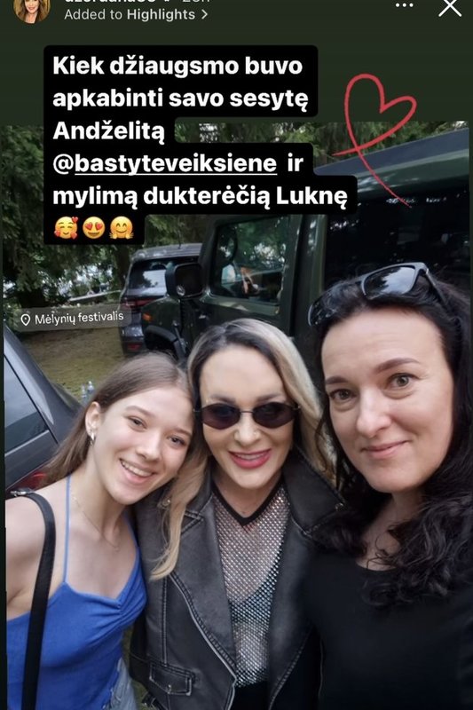 Džordana Butkutė su seserimi Andželita ir dukterėčia Lukne