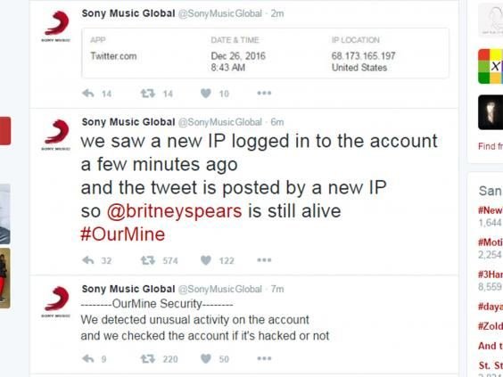 „Sony Music Global“ žinutė „Twitter“ tinkle 