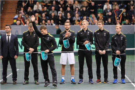 Photo by S. Jankauskas / Ričardas Berankis and the Lithuanian tennis team.