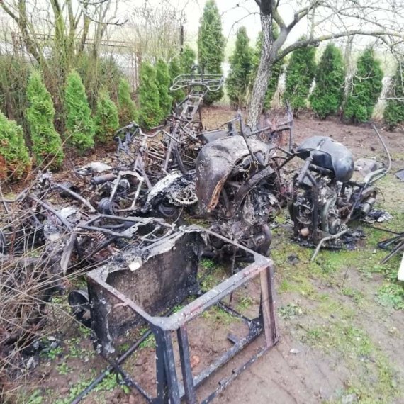 Photo from the personal album / Equipment burned in the family quarters of Vitalija Jonikytė