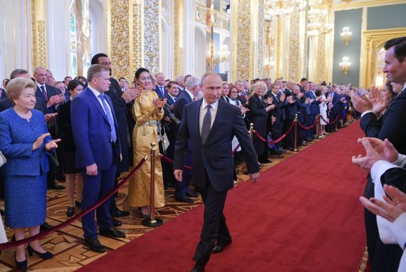 „Scanpix“/„Sputnik“ nuotr./Prezidento Putino inauguracijos 4-ai kadencijai ceremonija