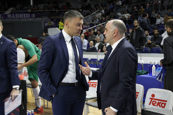 Photo from Getty Images / Euroleague.net / Šarūnas Jasikevičius and Pablo Lasas