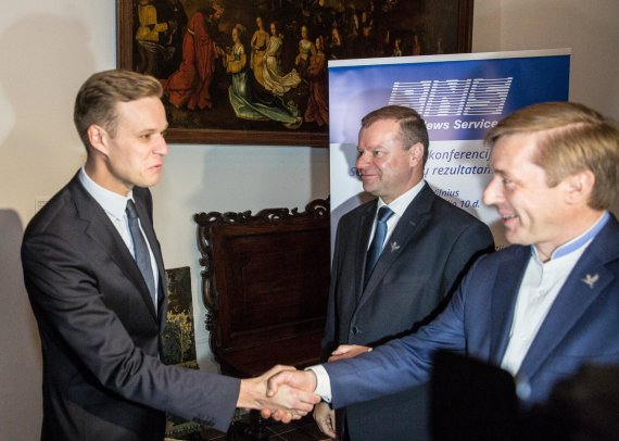 Photo by Julius Kalinskas / 15min / G. Landsbergis, S. Skvernelis and R. Karbauskis