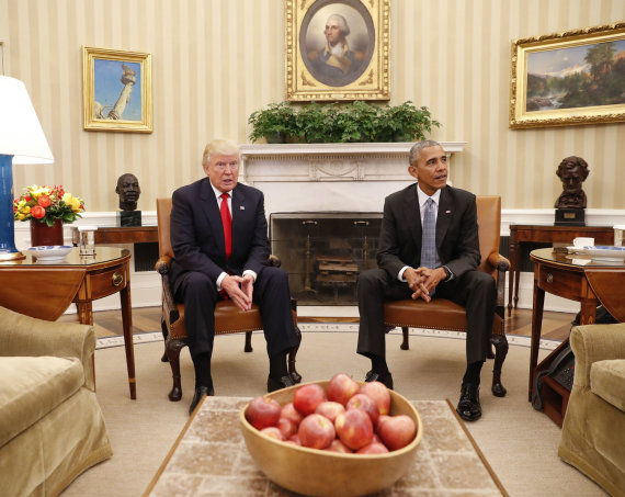 Scanpix / AP Photo / Donald Trump and Barack Obama at the White House