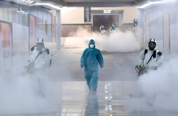 Reuters / Photo by Scanpix / Disinfected train station in China