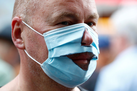 Reuters / Photo by Scanpix / People protest against coronavirus restrictions in Berlin