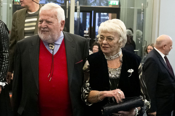 Photo by Teodoras Biliūnas / Žmonės.lt / Actor Povilas Gaidys with his wife, actress Elena Gaigalaitė