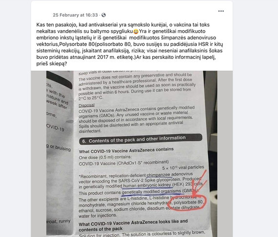 Screenshot of Facebook / Scares AstraZeneca Vaccine Formulation