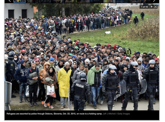 Screenshot from america.aljazeeracom / A real photo of migrants from Slovenia