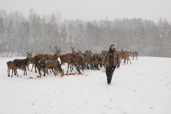 Personal archive photo / The Šimonėliai family raises deer