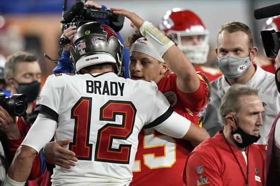 Photo by Scanpix / Tom Brady and Patrick Mahomes