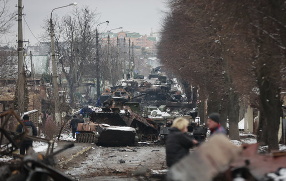 „Scanpix“/AP nuotr./Karo Ukrainoje padariniai