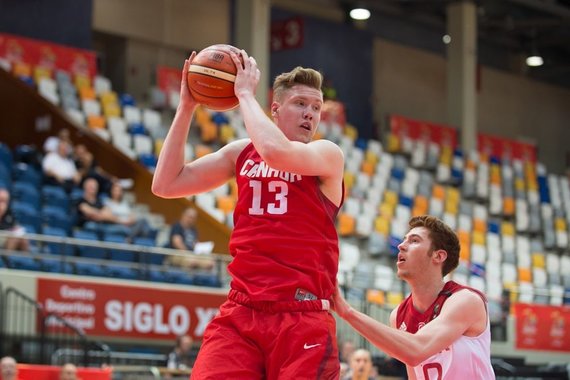 Photo from FIBA.com/Ignas Brazdeikis on the Canadian national team in 2016.