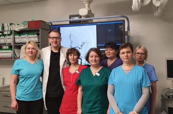 Photo by Z.Katkienė / Cardiologist from the Department of Interventional Angiology Vytenis Tamakauskas (second from left) along with colleagues