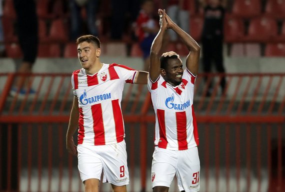   Scanpix / SIPA / Belgrade The players of Crvena Zvezda beat the team of Jurmala during of the first qualifying round of the Champions League 